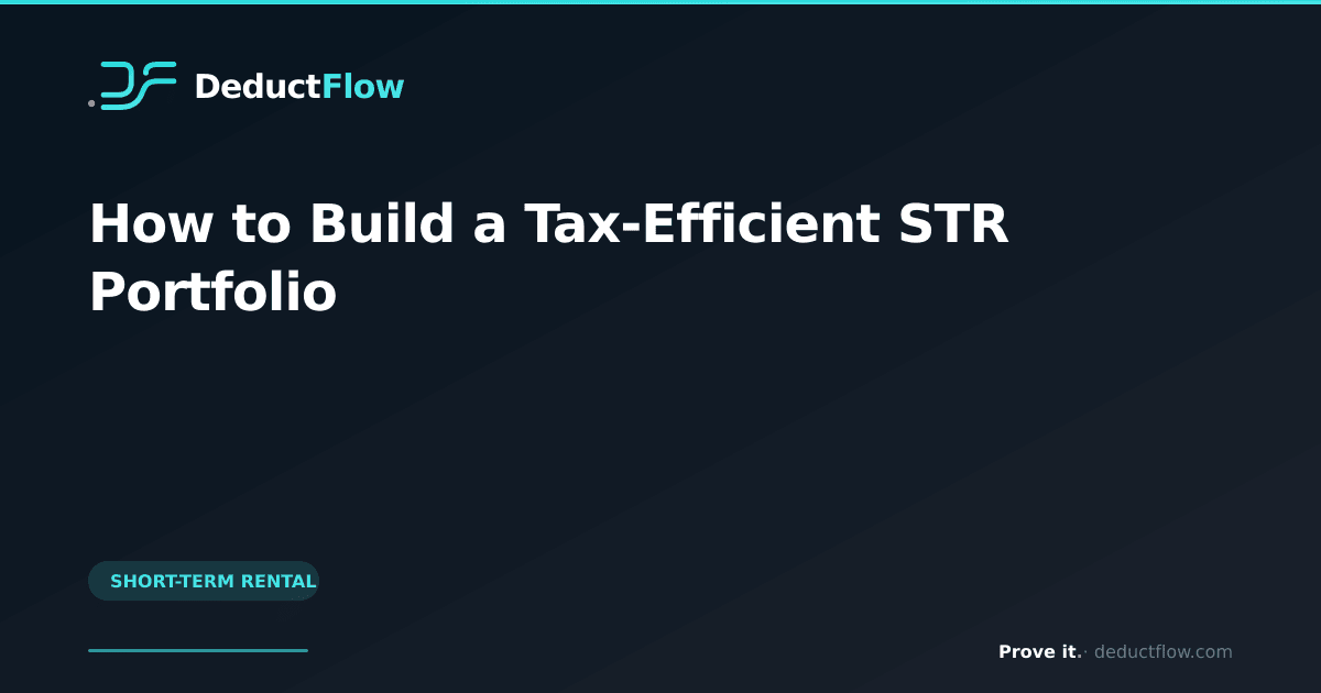 How to Build a Tax-Efficient STR Portfolio
