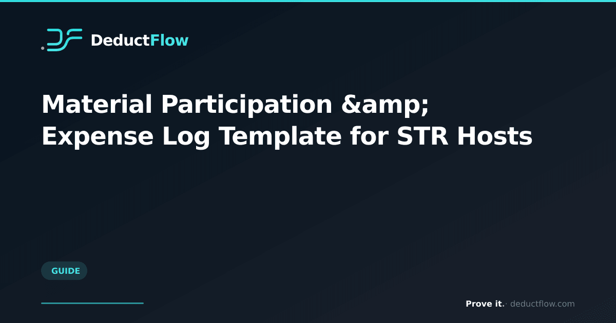 Material Participation Expense Tracking Template (STR)